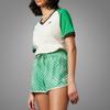 Adidas Originals Logo Print Straight-Leg Casual Shorts Women Bottoms Green IK7888