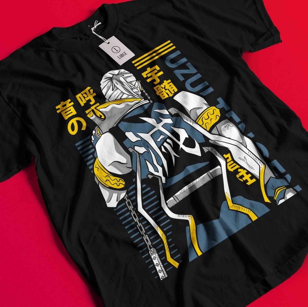 Demon Slayer Shirt Tengen Uzui Tshirt Tanjiro T-Shirt Muzan Doma Kokushibo Tee AA96