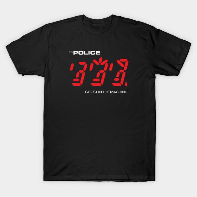 

Men Black Print T-shirt The Police - Ghost In The Machine No-Cut Transfer Paper Print Cotton Tshirt L