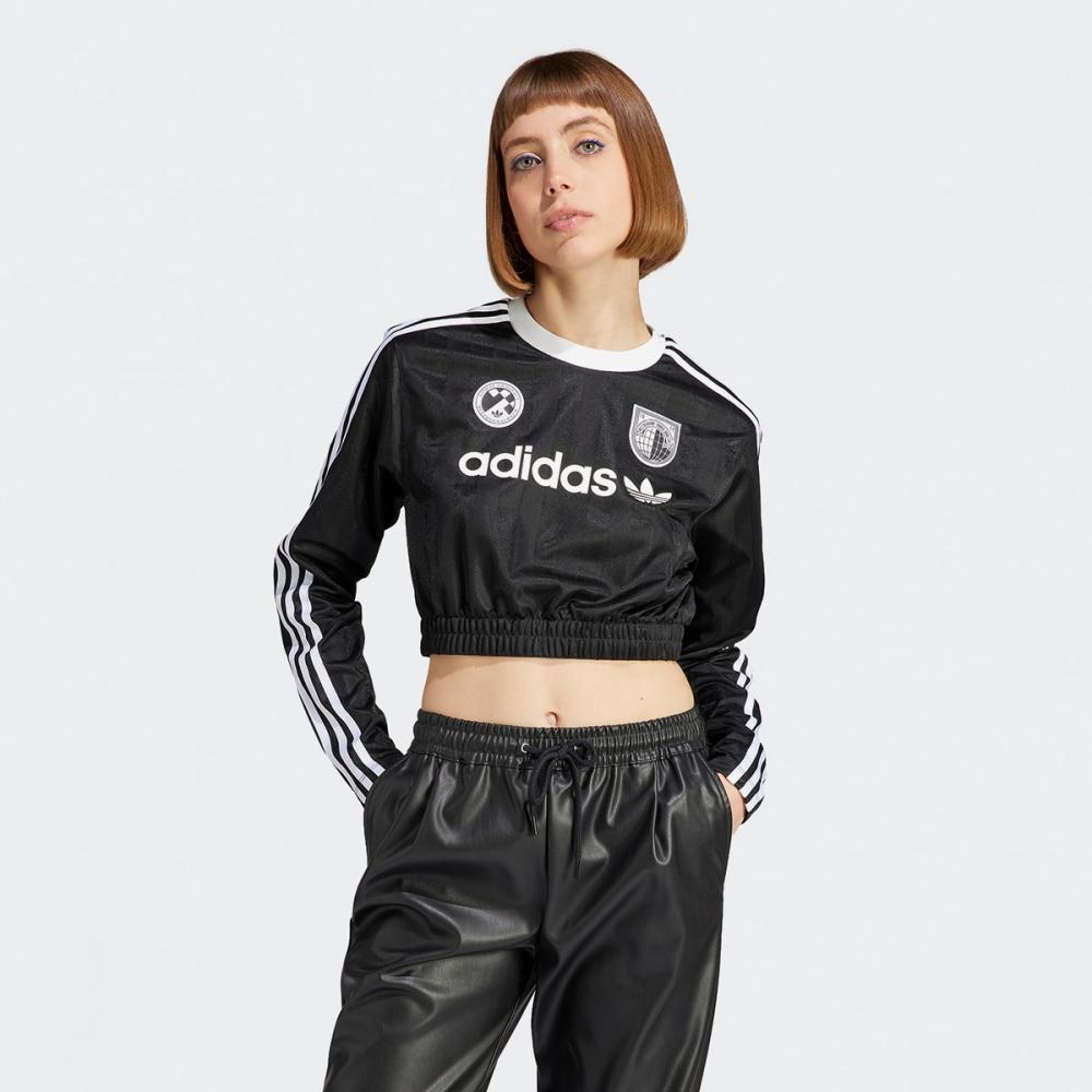 

Укороченная футболка Adidas Football с длинным рукавом IR9802 ЧЕРНАЯ