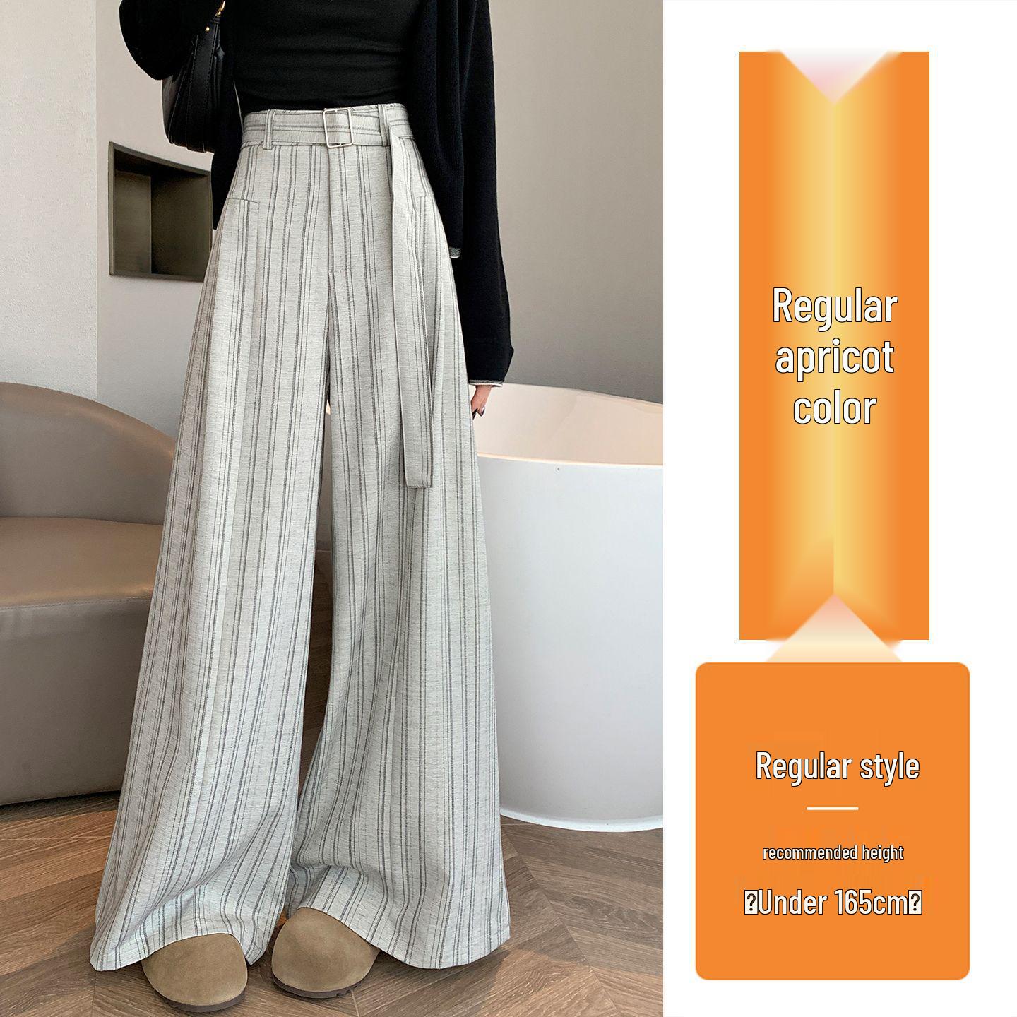 Women s 2026 Striped High-Waisted Wide-Leg Suit Pants - Slimming, Versatile, and Floor-Length Medium