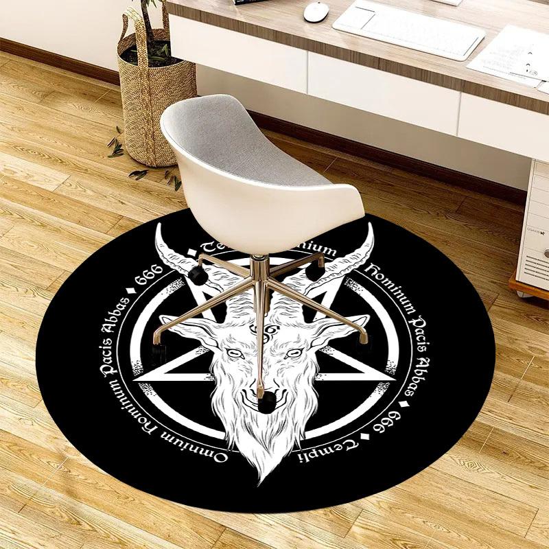 1pc Carpet Chair Mats Baphomet Symbol Occult Artwork Perfect for Decorating Chairs, Polyester Carpet, for Living Room.YDT637
