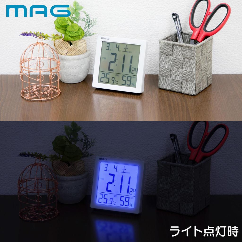 MAG Alarmtisch Elektronische Cassini Noah Präzisionsuhr, Uhr, Digital, Thermometer, Hygrometer, Thermo-Hygrometer, Kalender, Ton, Alarm, Snooze,