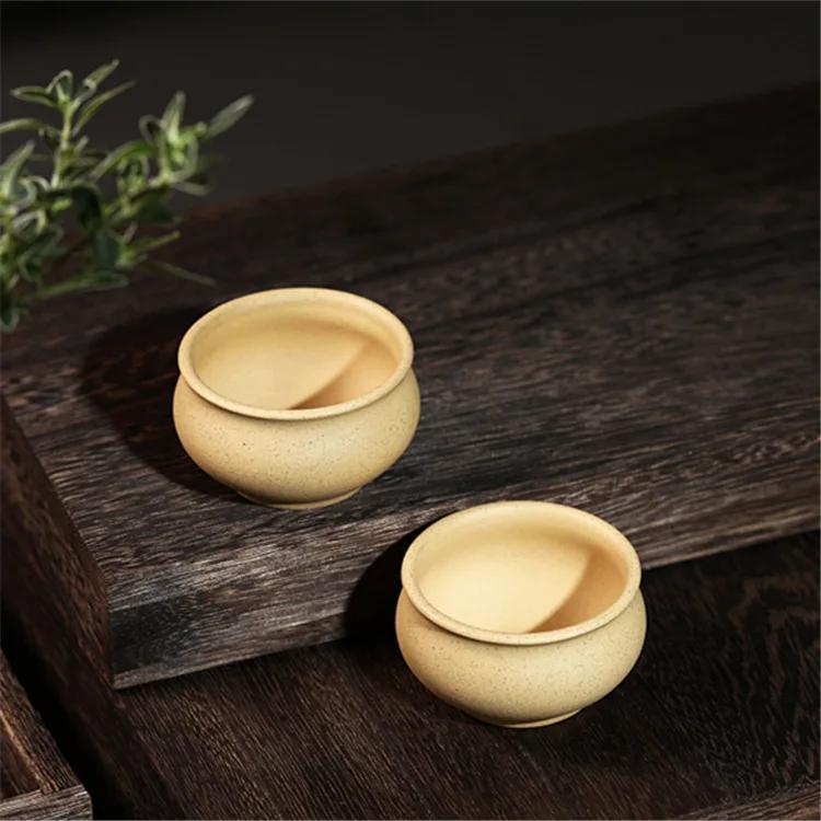2 Stück/Set Authentische Yixing Rohmineral Purpurton Teetasse Handgefertigte Boutique Teeschale Meister Teetasse Chinesisches Teezubehör 40ml