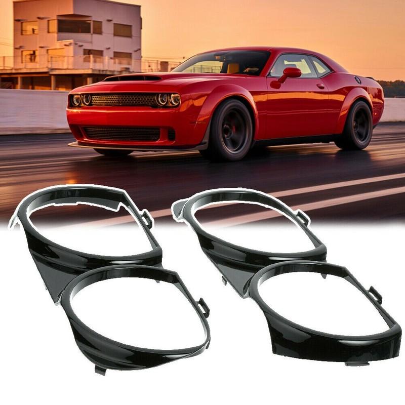 2pcs For Dodge Challenger Front Headlight Lamp Bezel Trim Protective Bezels Head Lamp Covers Trim Car-styling AM-3266536830