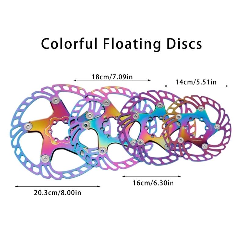 140/160/180/203mm 6 Hole Disc Brake Rotors Aluminum Alloy Floating Brake Rotors for Road Bike and Mountain Bike Part
