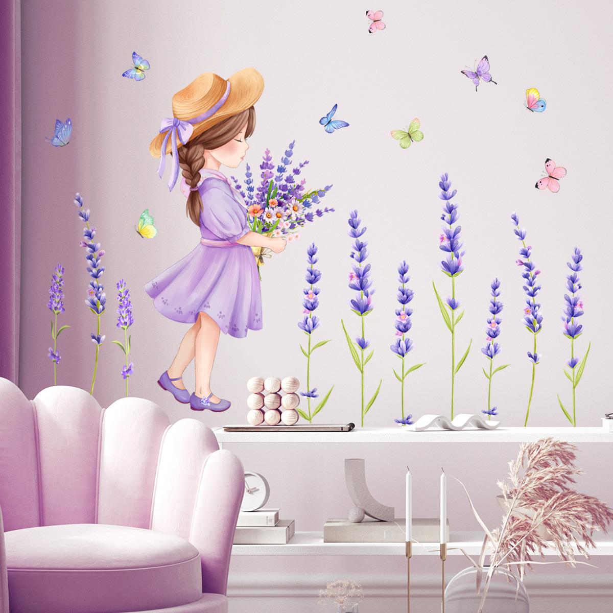 

Multicolor Wall Stickers Butterflies Flower Accessories Wall Decal Self-adhesive DIY Wall Decorative Sticker Girl Bedroom 30x90cm