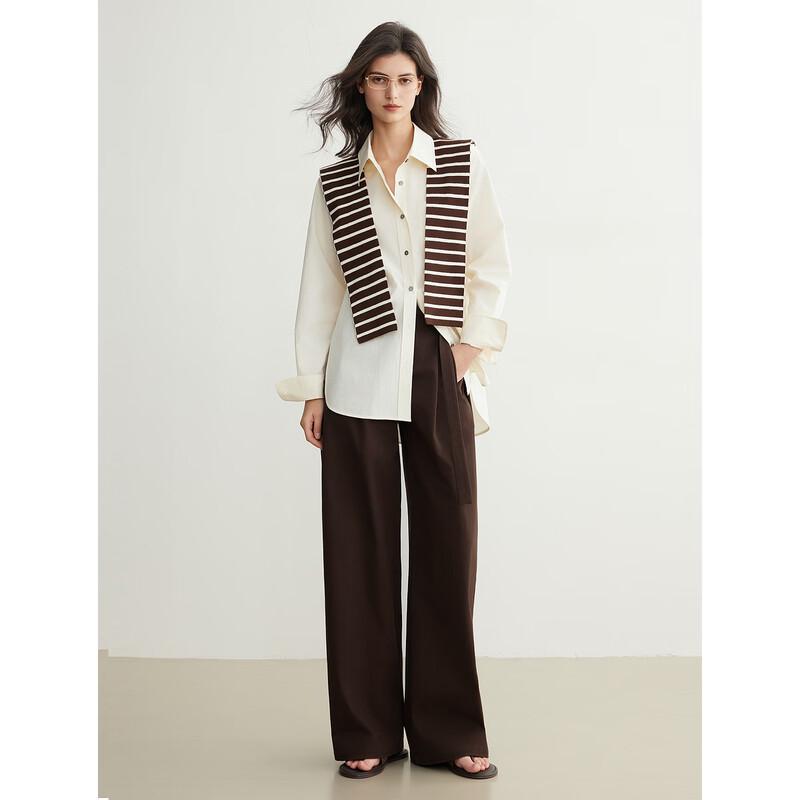 ELLE Women's Thickened French Cotton Wide-Leg Lounge Pants