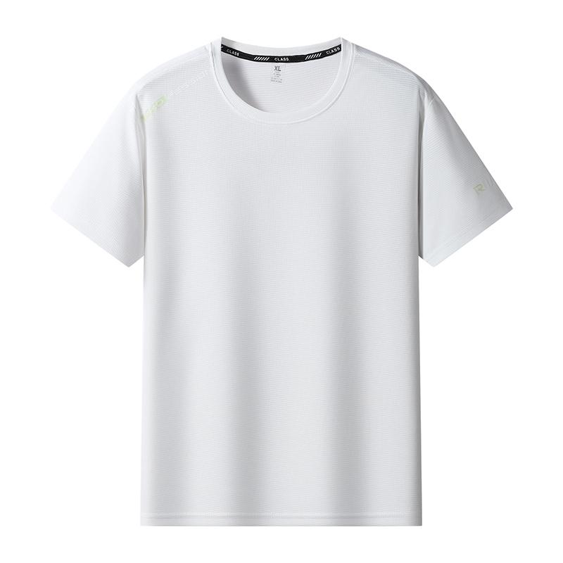 Large Size Ice Silk Short-sleeved Men's Large Size Plus Fat Breathable Loose Quick-drying Casual Half-sleeved T-shirt