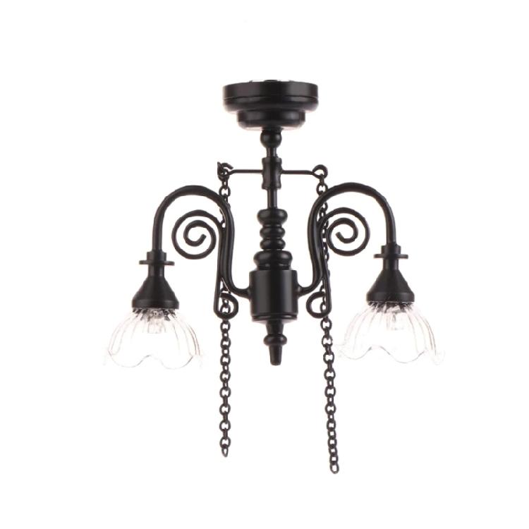 1:12 Dollhouses Living Room Ceiling Chandelier Kid LED Ceiling Lamp Toy Furniture Ceiling Light Dollhouses Accessories