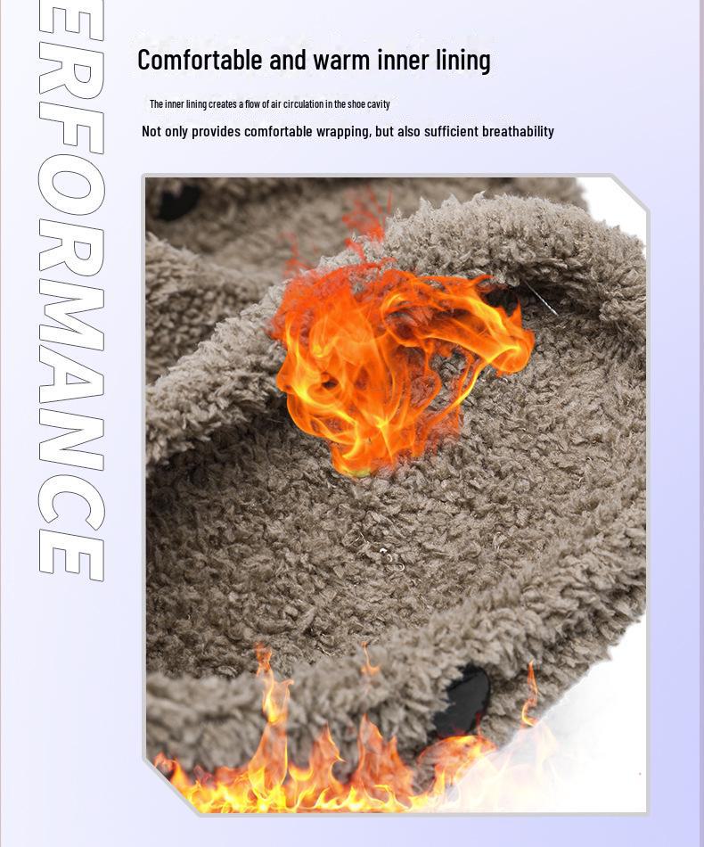 Winter Large Size Plus Velvet Warm Cotton Slippers for Couples - Men's Thick Sole Baotou Slippers