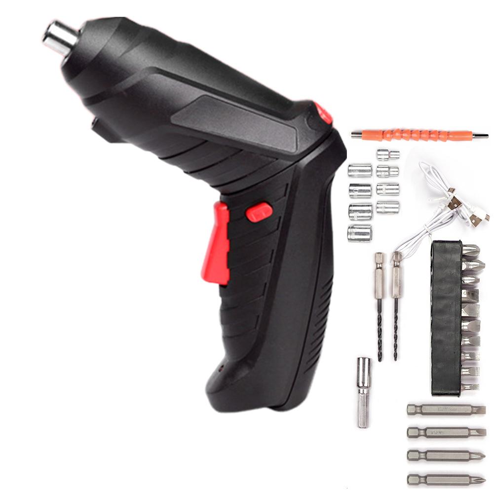 4v Electric Screwdriver Set Powerful Impact Screwdriver Drill 250r/min Lithium Battery Screwdriver 1800mah Rechargeable