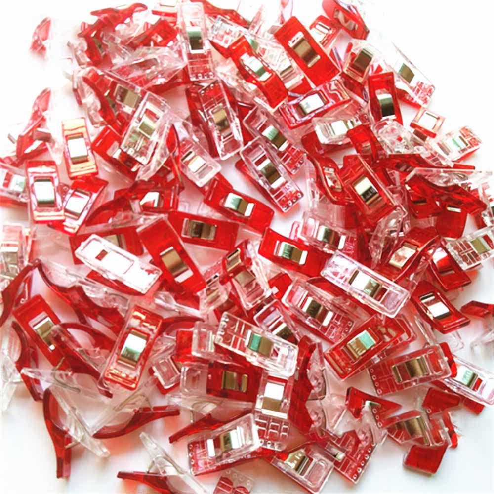 

20 шт./компл. зажимы для шитья, красочные зажимы, пластиковые зажимы для переплета, PaperCraft, вязание крючком, безопасный зажим для вязания, разные цвета 20pcs красный