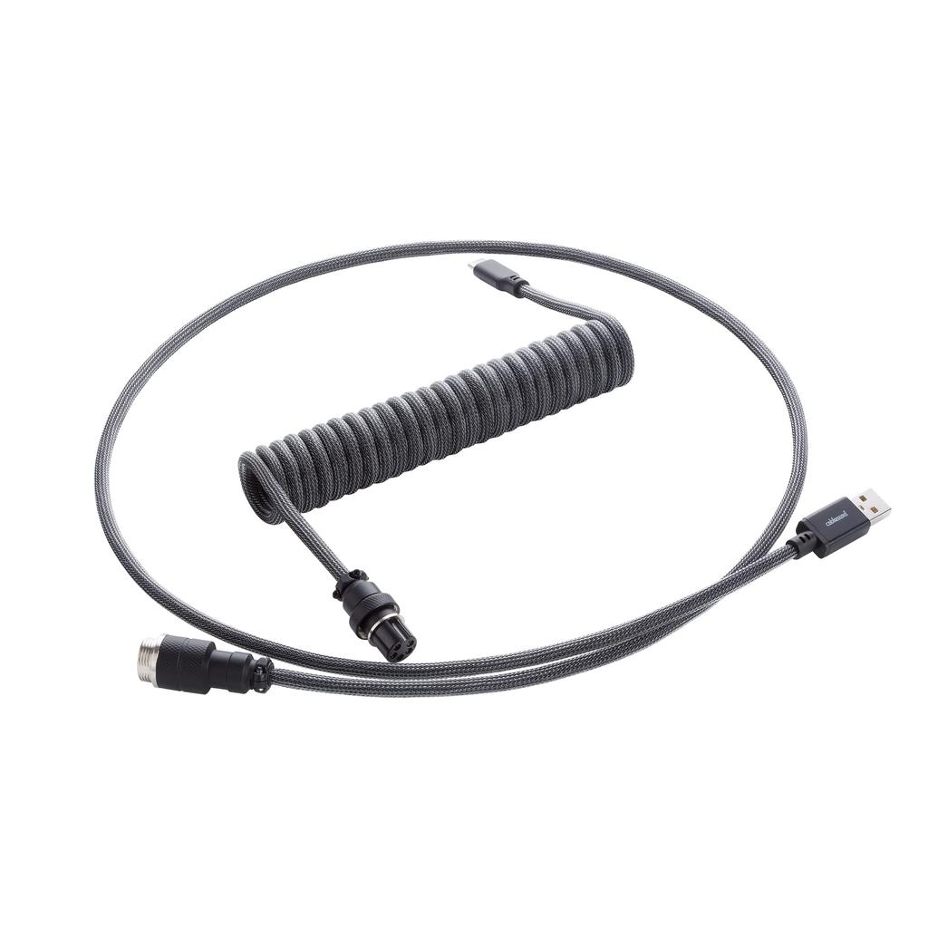 Cablu pentru tastatură CableMod Pro încolăcit USB A la USB Tip (Gri Carbon, C, 150cm)