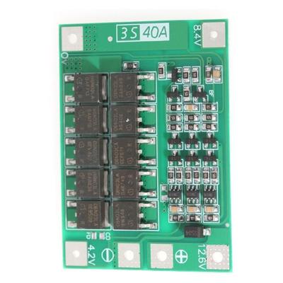 40A Lithium Battery Board 3-string 12.6V Battery Protective Module for 18650 Cells with Advanced Protections Feature