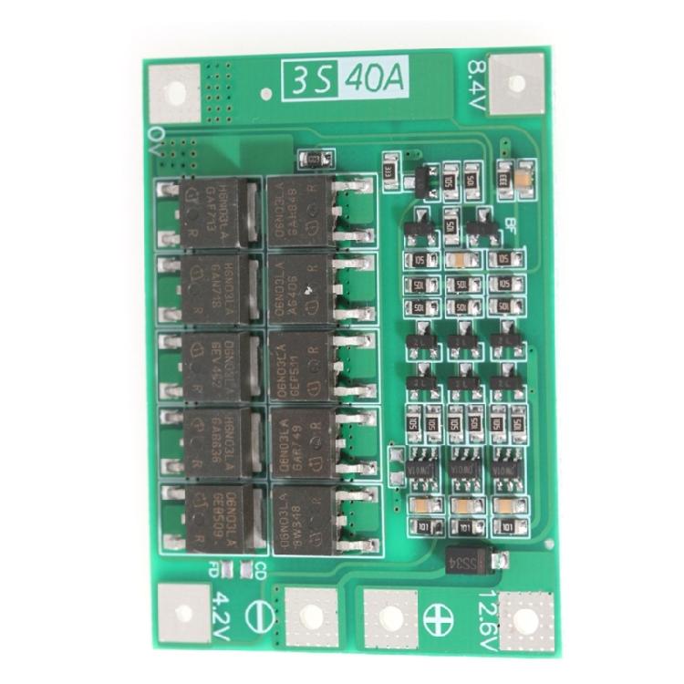 

40A Lithium Battery Board 3-string 12.6V Battery Protective Module for 18650 Cells with Advanced Protections Feature