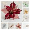 High-quality 25cm Vine-like Christmas Flower Garland With Net Fabric And Sparkling Sequins