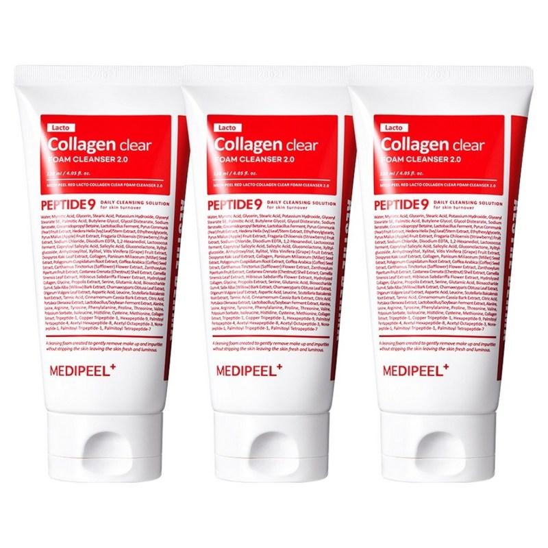Medi Peel Red Lacto Collagen Clear Foam Cleanser 2.0, 120ml, 3 Pcs