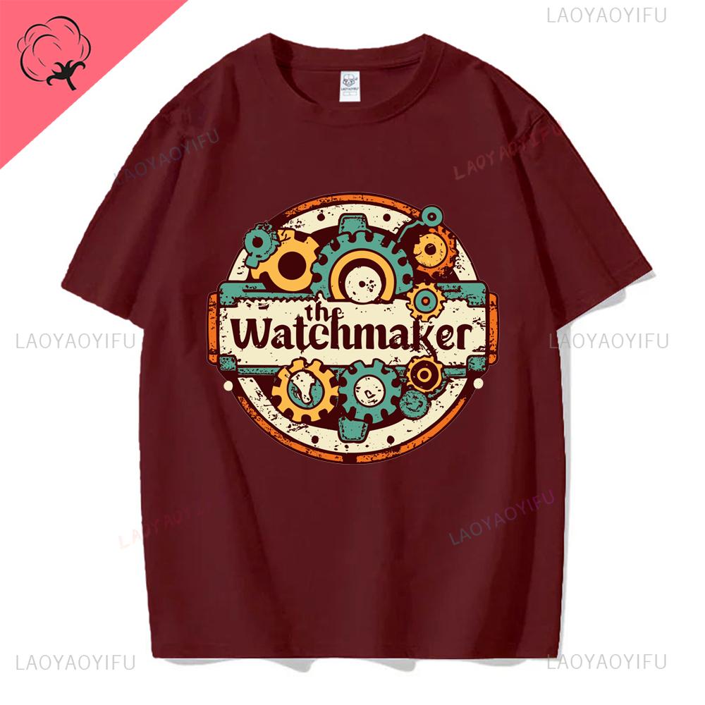 THE Watchmaker Vintage Graphic Watch Collector Clockmaker Printed Tshirt Streetwear Casual Fashion Cotton Unisex Tshirt Y2K Tees