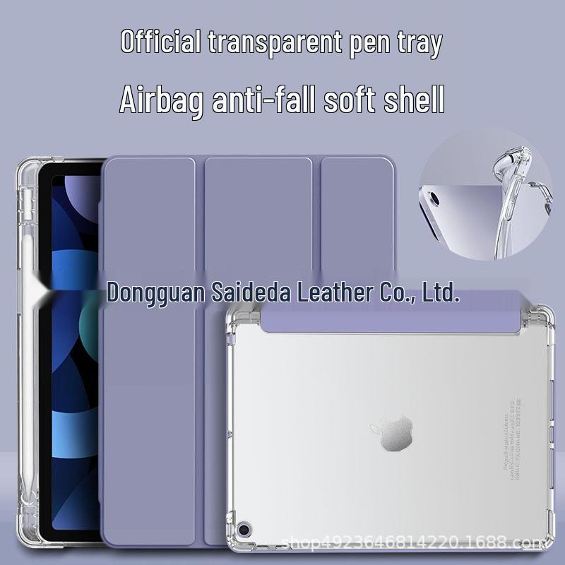 iPad 11 Protective Case with Pen Holder - Fits 6th Gen, 7th Gen, 10.2" Airbag, Pro 12.9" Models, Transparent Cover
