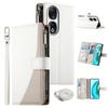 For Honor 90 Case Zipper Wallet Color Splicing Leather Flip Phone Cover with Straps