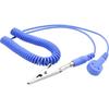 Câble de mise à la terre antistatique - QUADRIOS - 1.80 m - Connecteur mâle 10 mm - Pince crocodile - Bleu