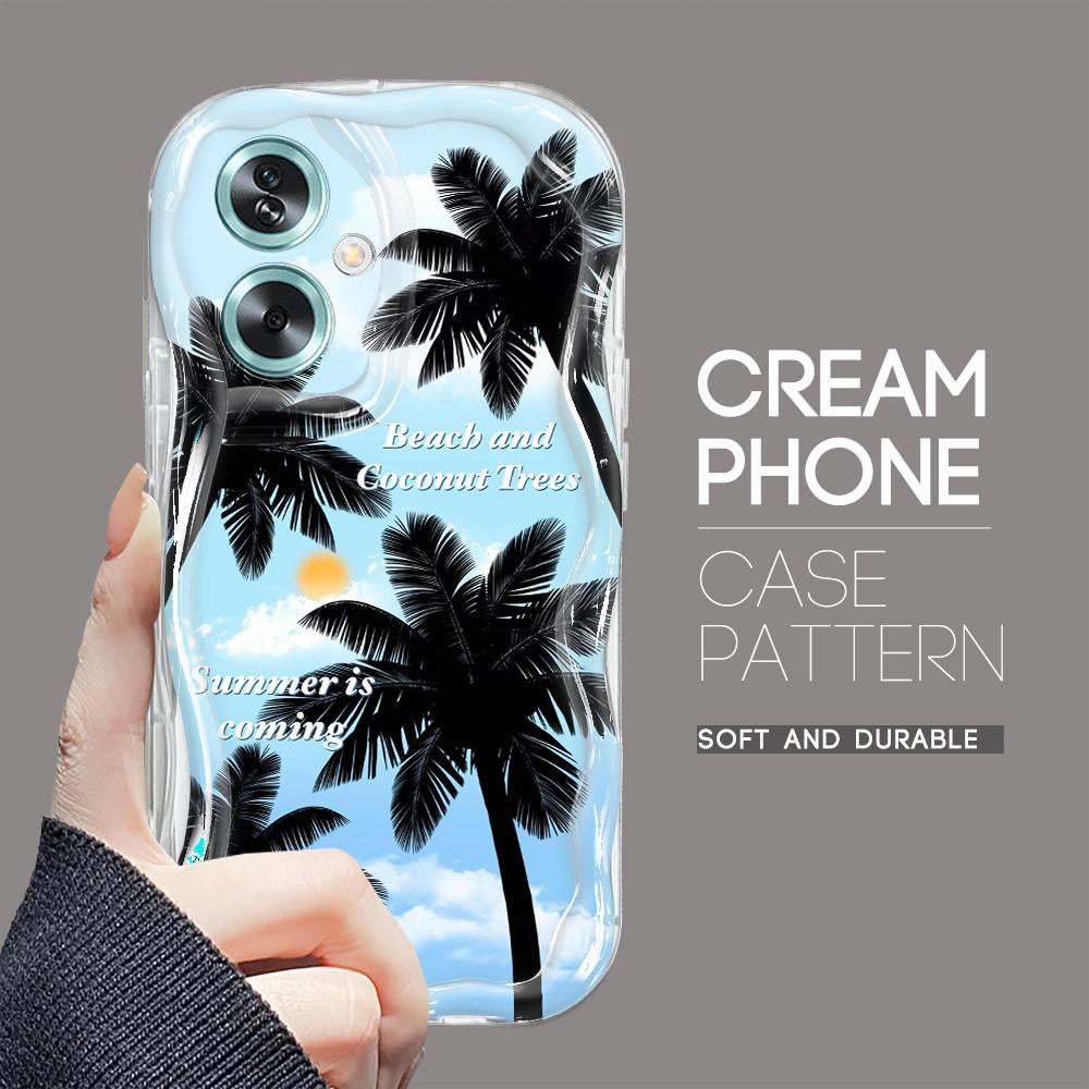 Cute Cartoon Pattern Cream Texture Casing Wavy Edge Soft Silicone Cover Phone Case for OPPO Reno Realme
