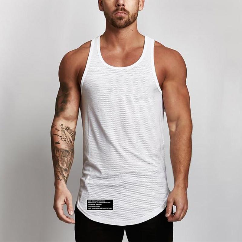 Do The Work  Mesh Mens Fashion Casual Fitness Bodybuilding Letter Printed Summer Polyester Slim Fit Quick-drying O-neck Tank Top
