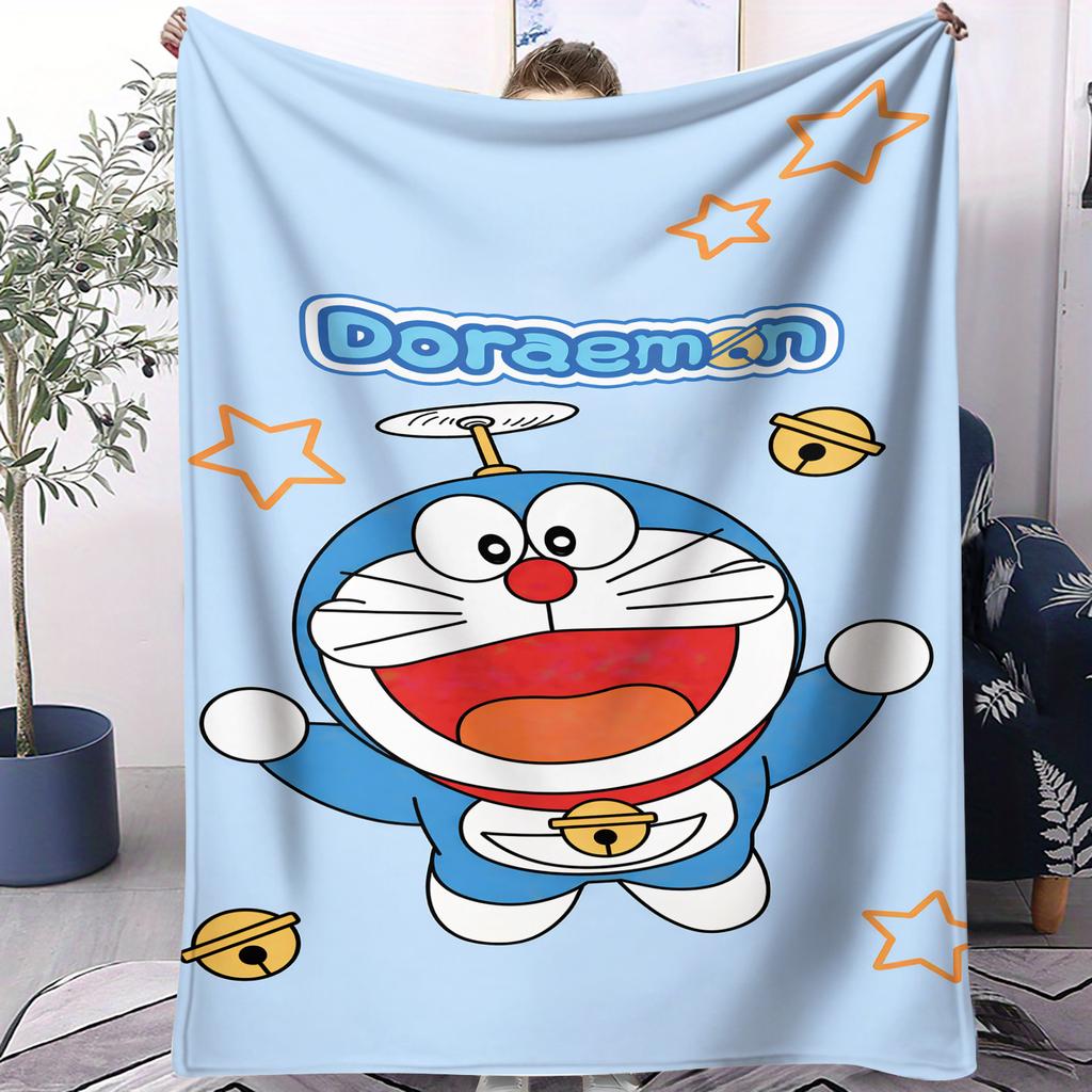 Doraemon Personal Big Head Printed Blanket For Office Travel Comfort Leisure Camp Multifunctional Universal Blanket Gife