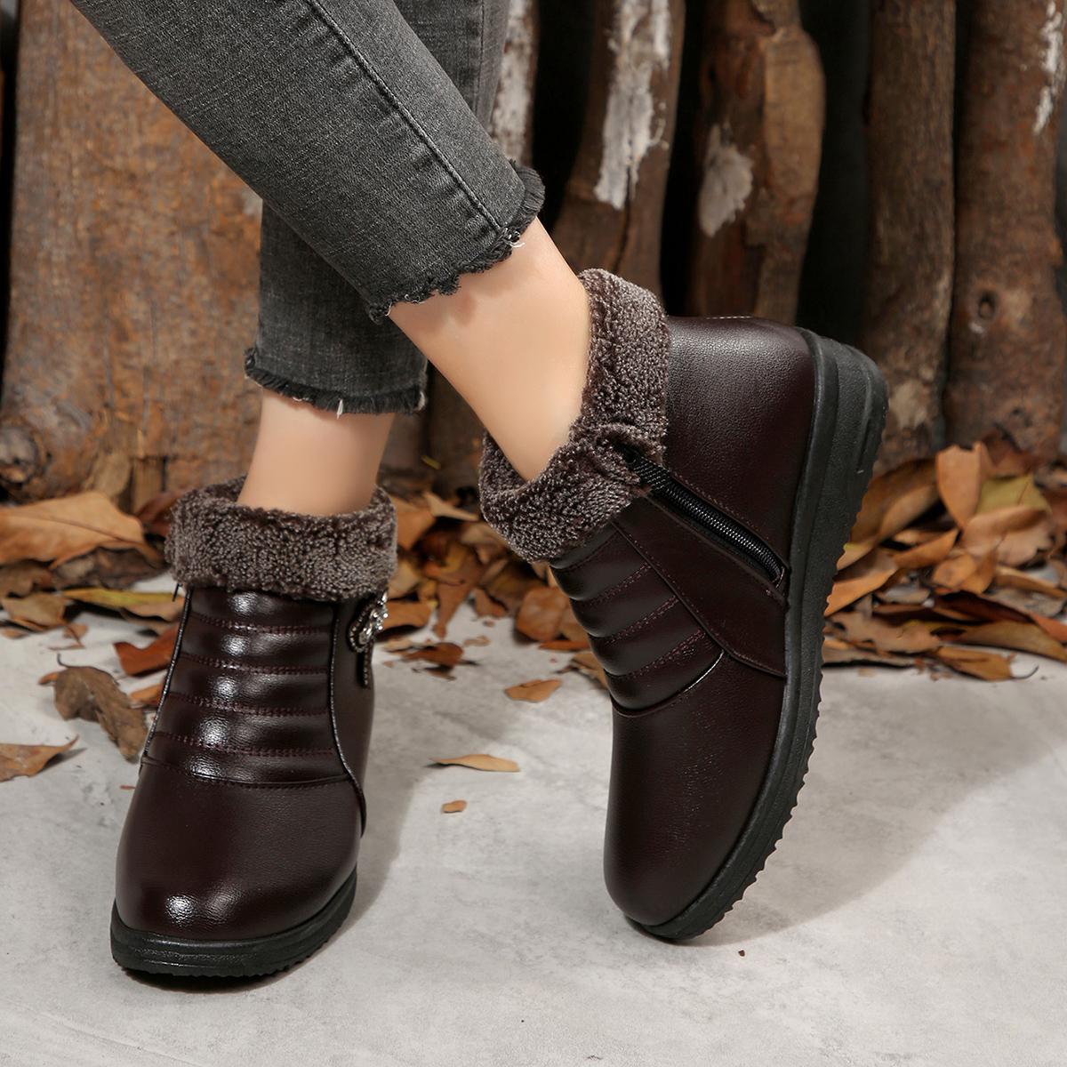 With Winter Fleece Added Warmth and Comfort for Casual Women s Boots Fashionable New Thick Soled Anti Slip Sexy Short Boots 36