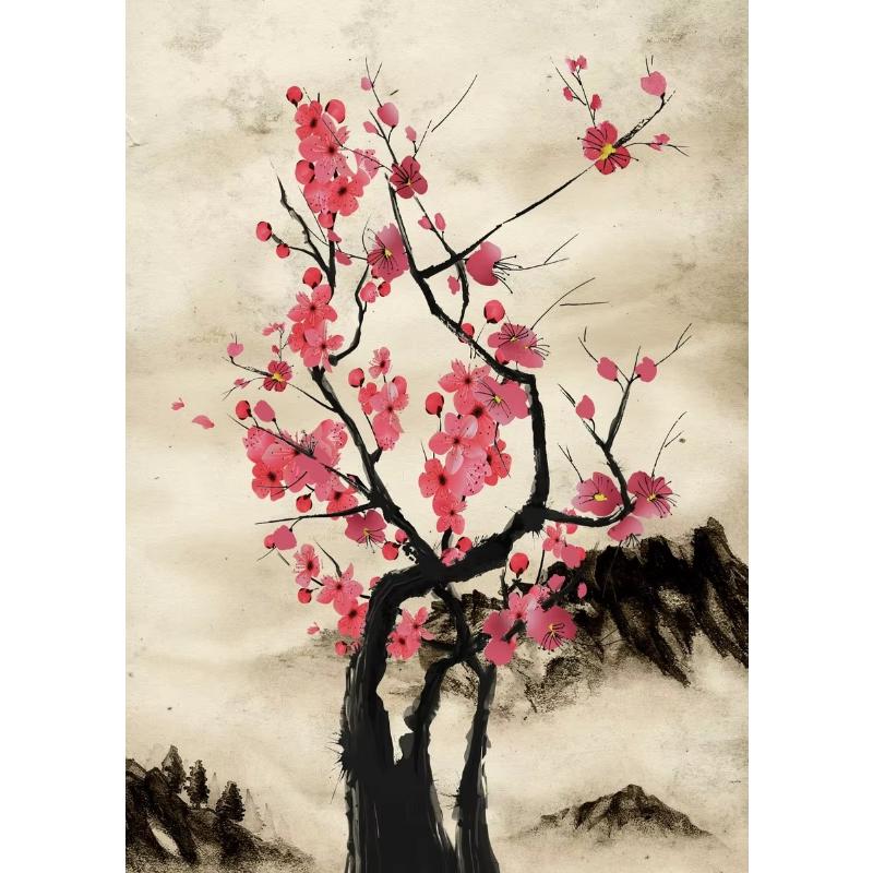 Japanisches Samurai Leinwandgemälde Wandkunst Charakter Poster und Drucke Heimdekorationsbild für Wohnzimmer Schlafzimmer Ästhetisch