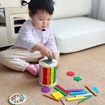 Montessori Hračka na třídění barev a přiřazování, Dřevěná hračka na třídění tvarů, Vzdělávací hračky pro učení matematiky pro děti, Dárky k narozeninám