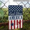 2D Flat Decorative 8×12 Inch Aluminum Plaque Metal Sign | God Bless America Patriotic Star & Stripes Design; Ideal for Patriotic Home & Outdoor Wall