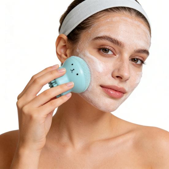 Cepillo Facial Suave de Silicona Limpiador Facial Piel Sensible Limpieza Profunda de Poros Exfoliante Cabezales de Cepillo Masajeadores Impermeable Herramienta para el Cuidado de la Piel