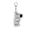 Christmas Cartoon Dog Pattern Acrylic Keychain Fashion Cute Girls Boys Funny Charming Bag Charm Ring Ornament Couples Gifts Toys
