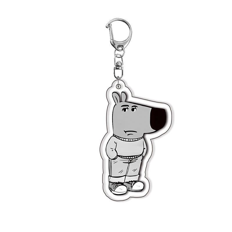 Christmas Cartoon Dog Pattern Acrylic Keychain Fashion Cute Girls Boys Funny Charming Bag Charm Ring Ornament Couples Gifts Toys