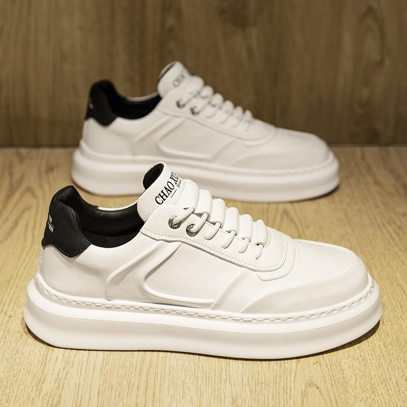 Men's Shoes Autumn New Casual Little White Board Shoes Trend Versatile Microfiber Men's Leather Shoes Daily Casual Sports Shoes