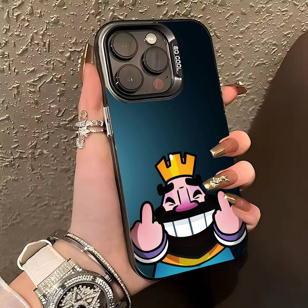 

C-Clash R-Royale Phone Case For iPhone 17,16,15,14,13,12,11 Plus,Pro Max,XS,Colored silver phone case iPhone15pro