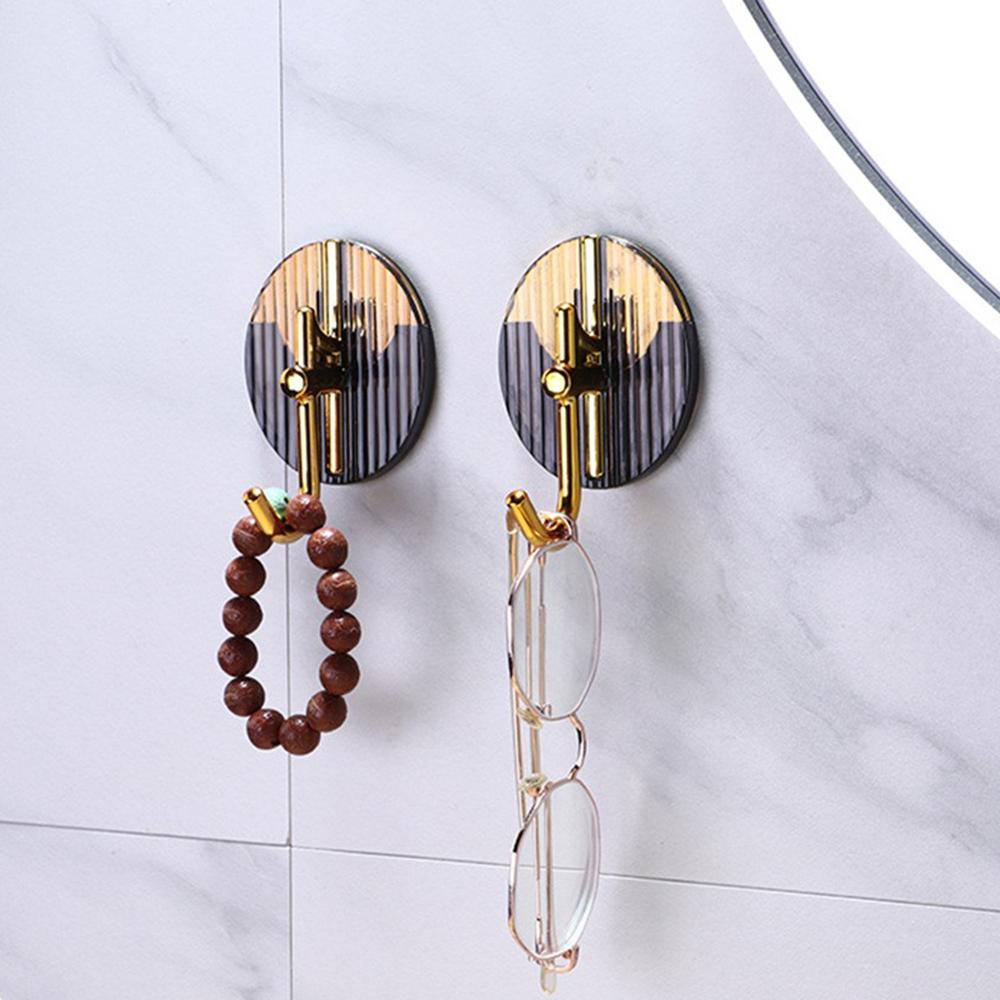 2 Stück Küchen-Hardware-Regal Ablage Viskose Stark Transparent Ohne Bohren Leichter Luxus Haushaltswaren Notizhaken Nahtlos