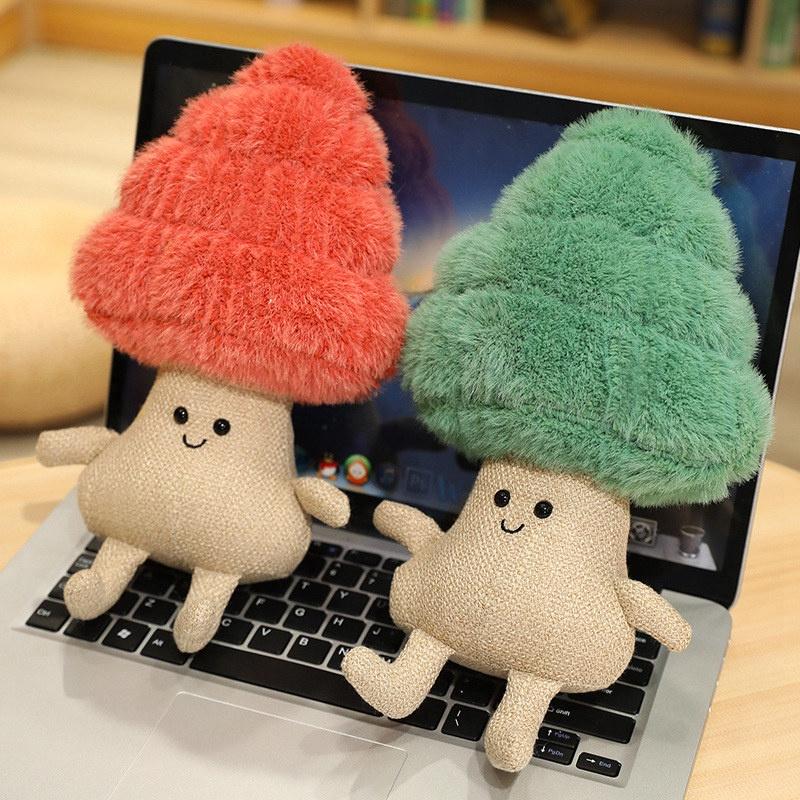 Lifelike Plush Fortune Tree Toy Stuffed Pine Bearded Trees Bamboo Potted Plant Decor Desk Window Decoration Gift for Home Kids