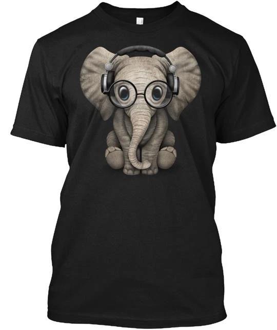 

Cute Baby Elephant Dj Wearing Headphones And Glasses TTshirt Made in USA S-5XL S