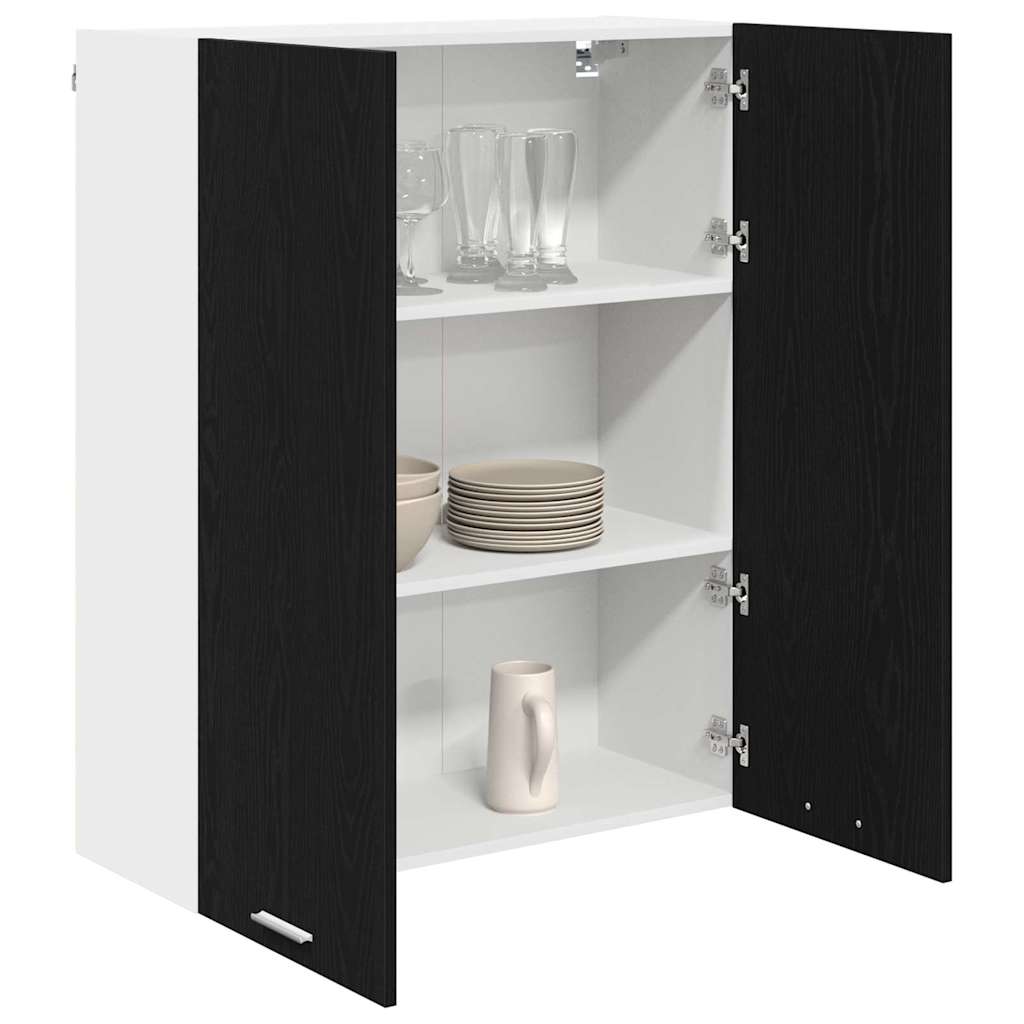 Hanging Cabinet with Storage Black Oak Effect 80 X 31 X 100 Cm