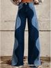 Plus Size Women's Casual Wide-Leg Faux Jeans