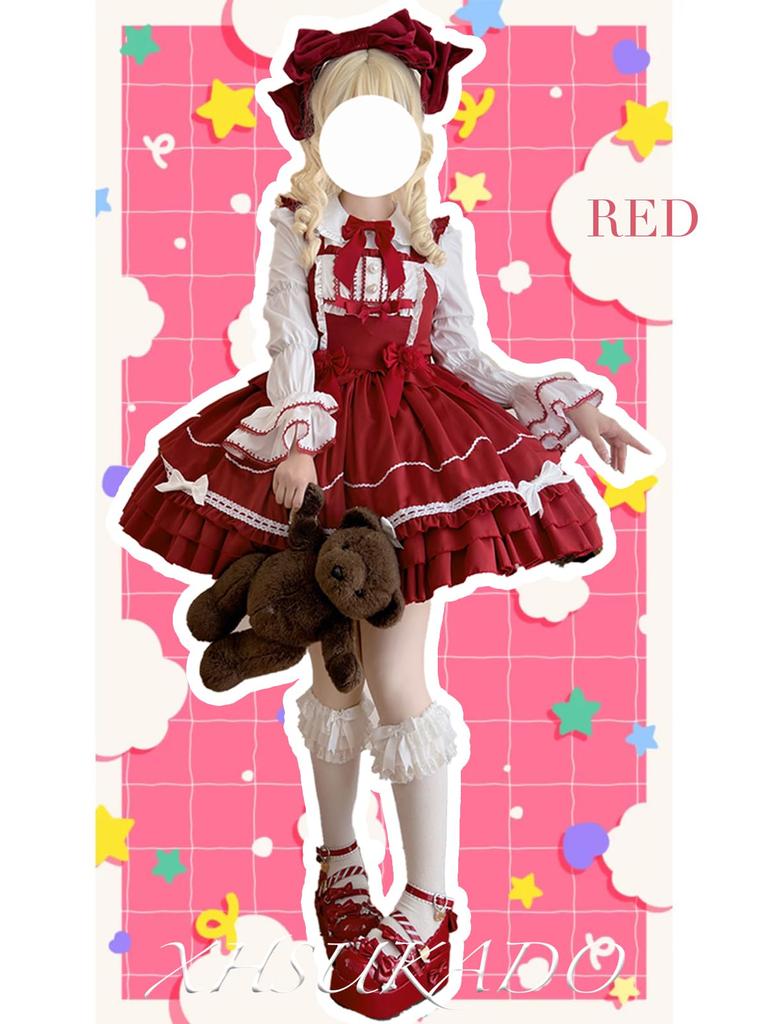 XHSUKADO Lolita Jumper Gothic Idol Fancy Heart School Cultural Size M Skirt, Lolita, Costume, Cosplay, Cute, Adult, Girls, Dress, Top, Spring, Autumn,