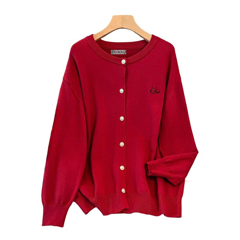 Damen Grobstrick Cardigan Pullover Übergröße, Brustumfang 150/160 cm, 200-350 Jin Kapazität