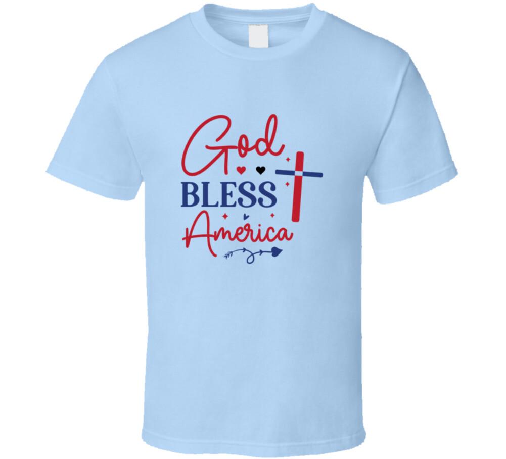 God Bless America Patriotic Tee Usa Pride Tshirt American Flag Unisex T Shirt XXXXL