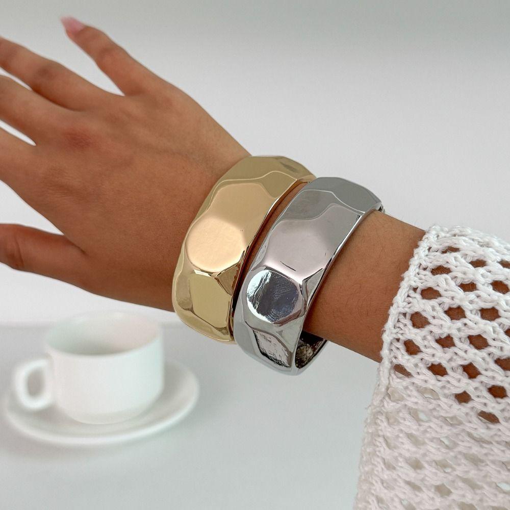 Minority Design Spring Bangles Metal Exaggerated Bracelet Exaggerated Wide Open Bangle  Girls
