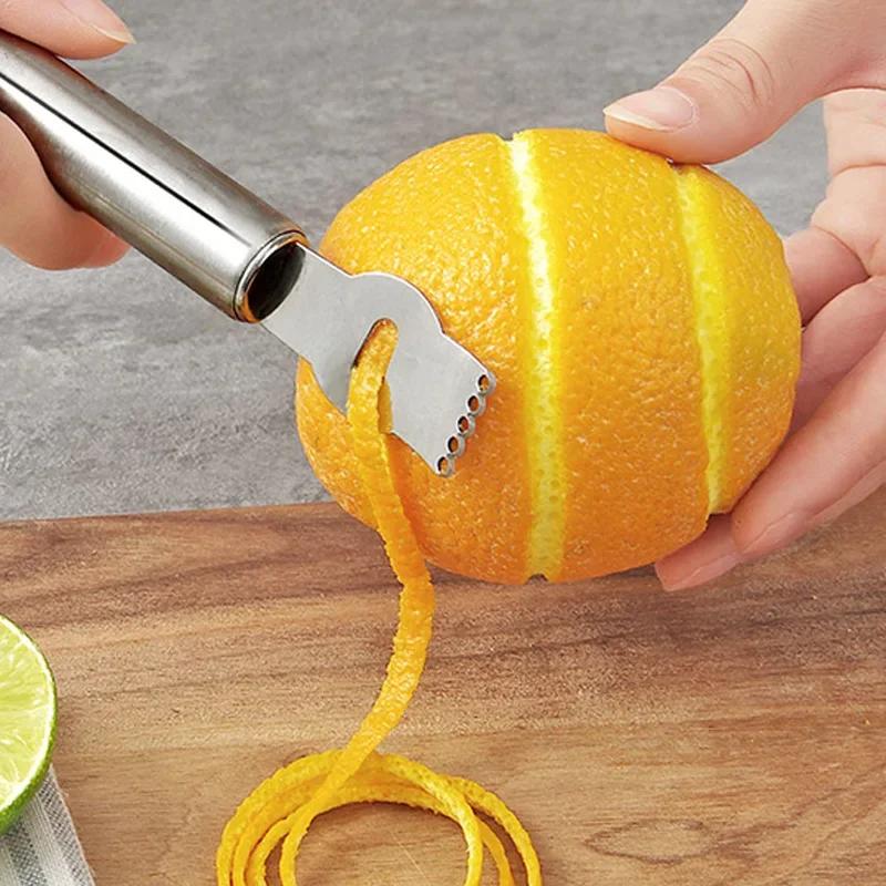 Lemon Peeler Zester Citrus Fruit Grater Lime Orange Channel Knife Stainless Steel Grater Peeling Tool Home Kitchen Accessories