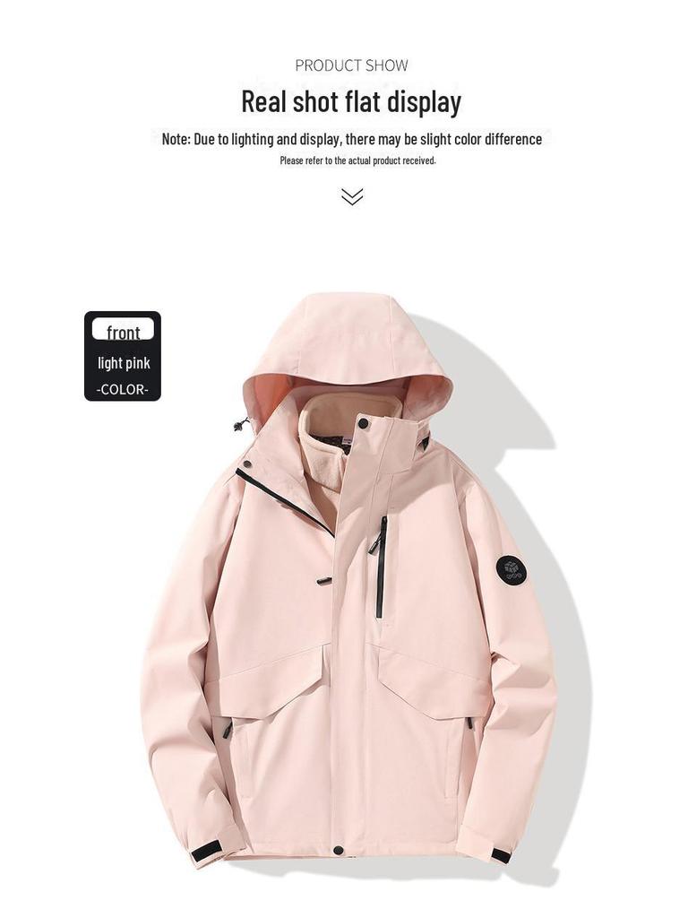 Dames Drie-in-Eén Winddichte Warme Grafeen Ski Jas met Fleece Voering