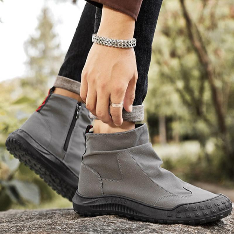 Fashion Mens Desert Ankle Boots Autumn Winter Comfortable Zipper High-top Works Shoes Fashion Non Slip Wear-resistant Boots Botas Hombre